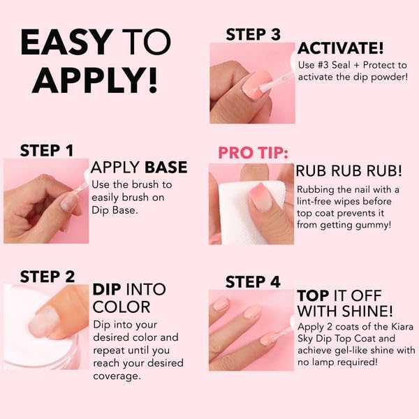 KIARA SKY Liquid Essentials Dip Manicure — Base Coat & Top Coat Duo, 0.5 fl oz