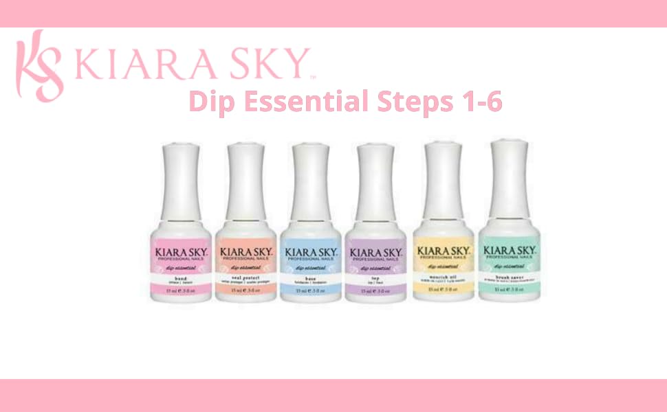 Kiara Sky Professional Dip Liquid Essentials Starter Kit 0.5 fl oz – Long Lasting Nail Gels