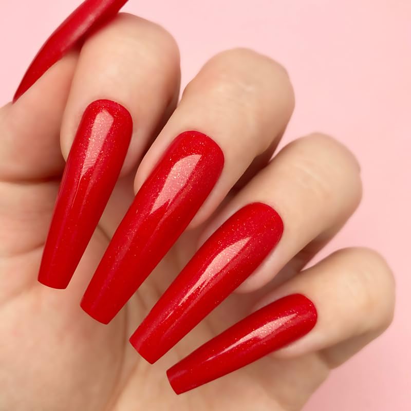 Kiara Sky All-In-One Nail Powder – So Extra Red Shimmer, 2 oz | Dip, Acrylic & Nail Art