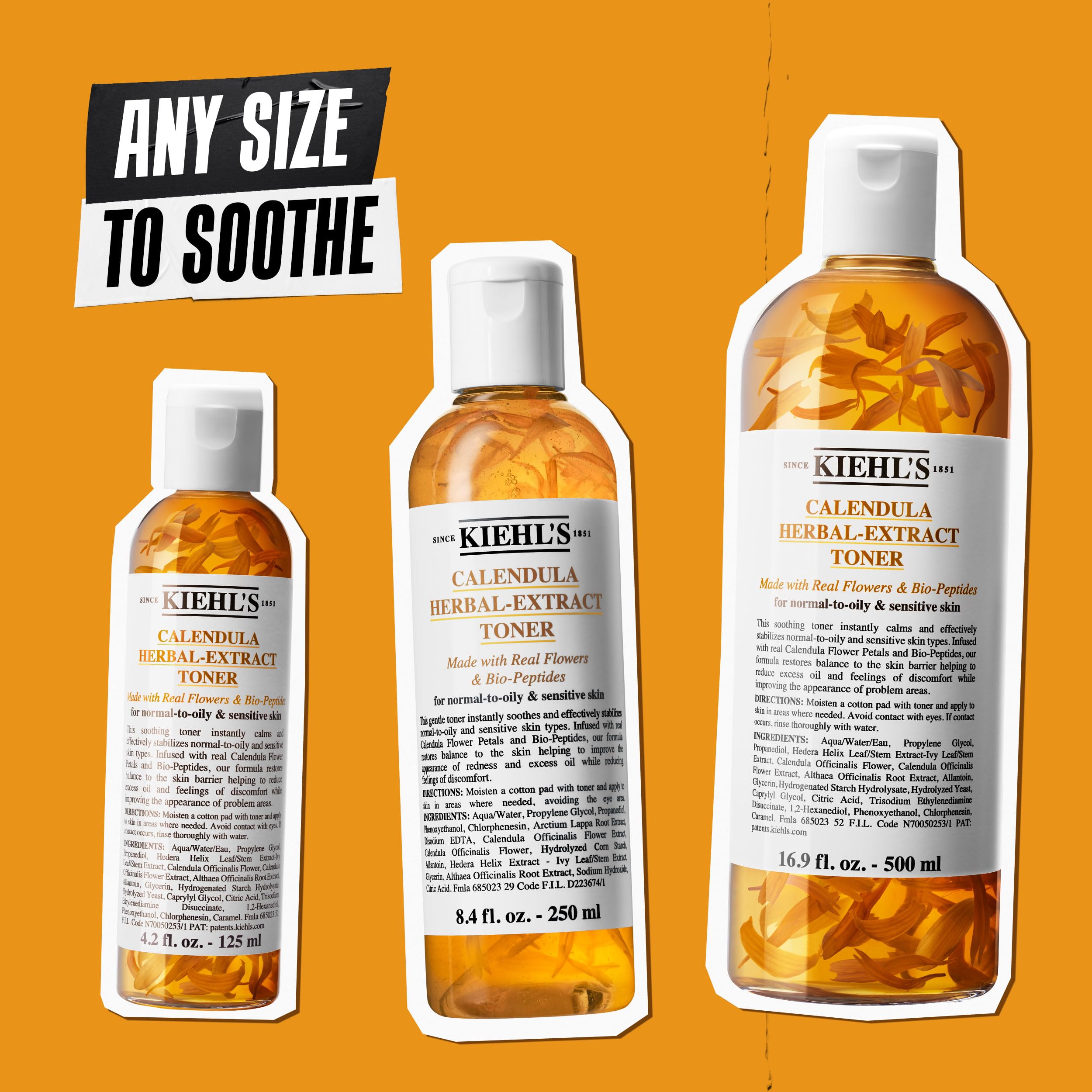 Kiehl's Calendula Alcohol-Free Toner – Soothing for Normal to Oily Skin (4.2 fl oz)
