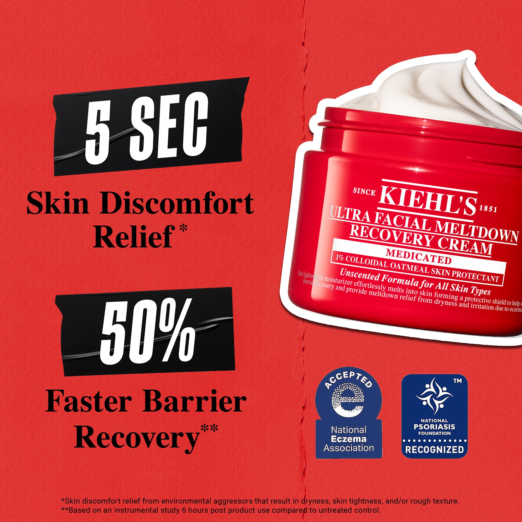 Kiehl's Ultra Facial Recovery Barrier Cream – Lightweight Moisturizing for Dry & Sensitive Skin