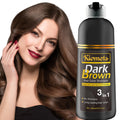 KILOMETS Dark Brown Hair Color Dye Shampoo | 100% Grey Coverage in Minutes | Ammonia Free | 400ml