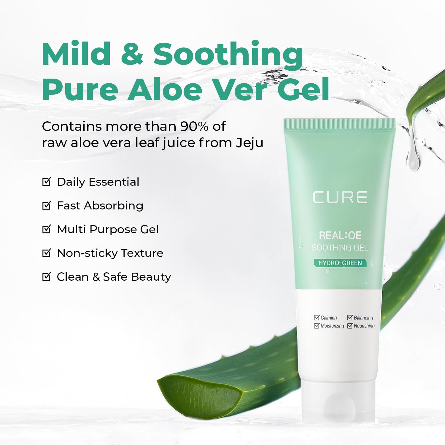 Kim Jeong Moon Aloe CURE Aloe Vera Gel – 90.52% Jeju Leaf Juice, Soothing & Hydrating Korean Skincare (5.07 fl oz)