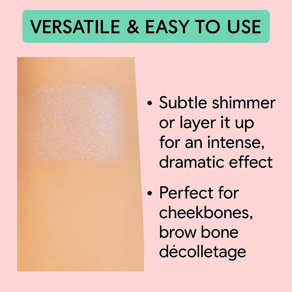 Kimchi Chic Pearl Gone Wild Highlighter – Iridescent Glow, Built-In Mirror, Cruelty-Free