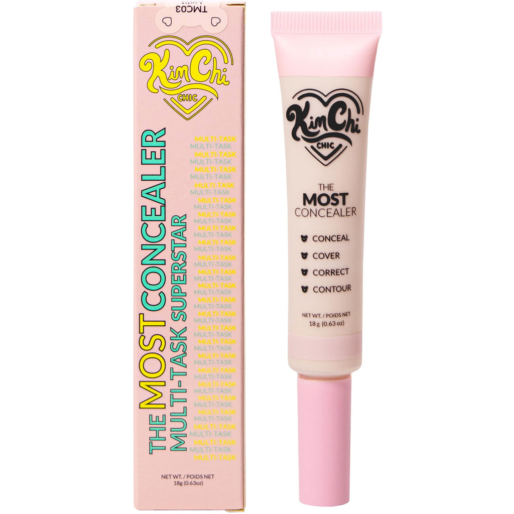 KimChiChic Beauty The Most Concealer | Full Coverage, Water-Resistant Concealer with Precision Brush