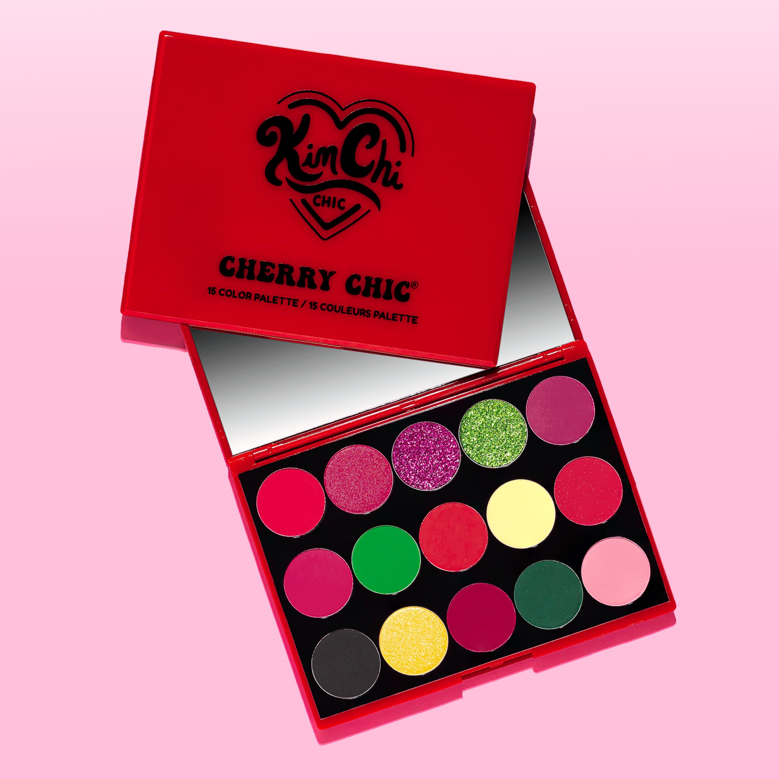 KimChiChic Cherry Chic Eyeshadow Palette – 12 Ultra Pigmented Shades, Talc-Free, Vitamin E, Cruelty-Free, 0.68oz