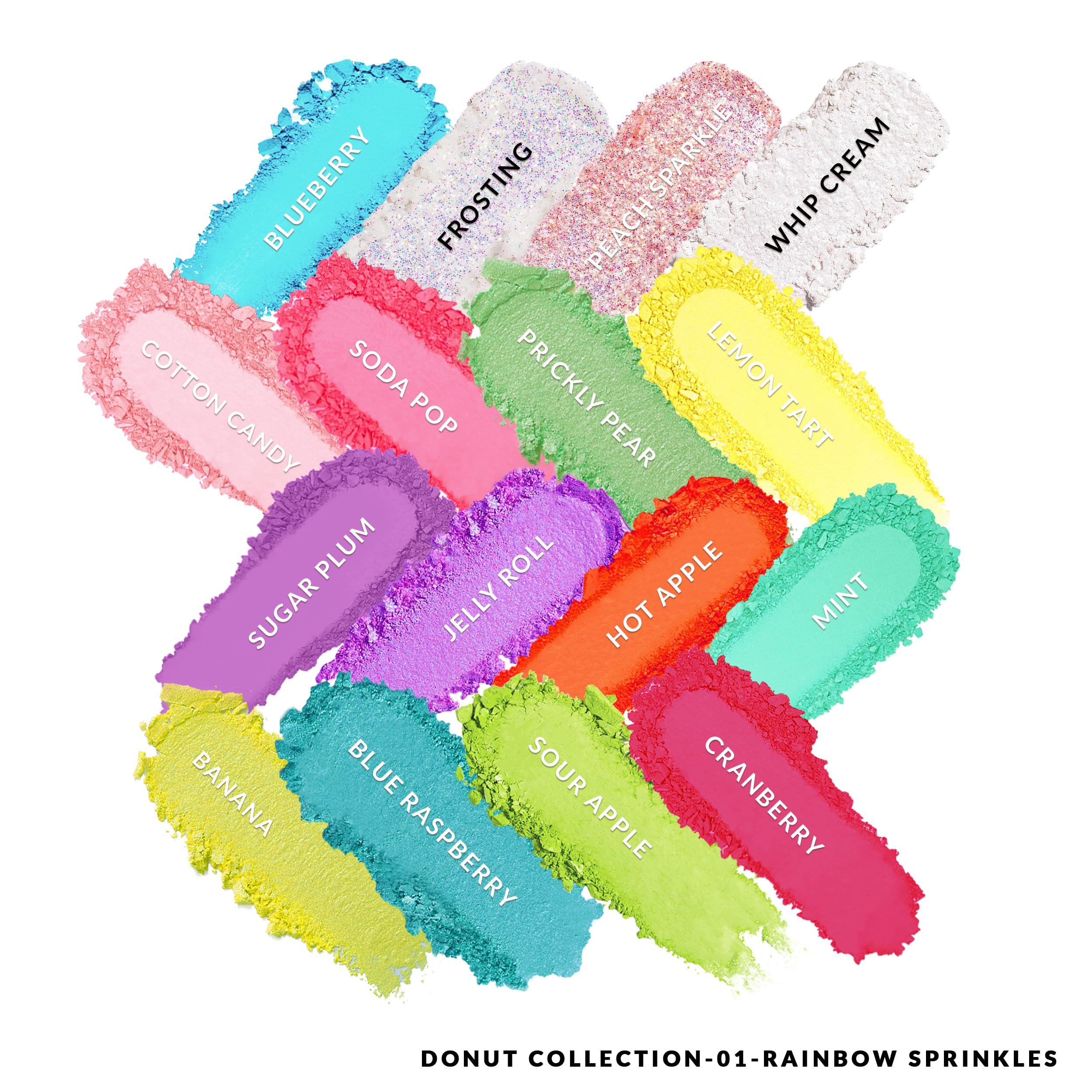 KimChiChic Beauty Donut Collection Eyeshadow Palette – 16 Matte, Pigment & Glitter Shadows