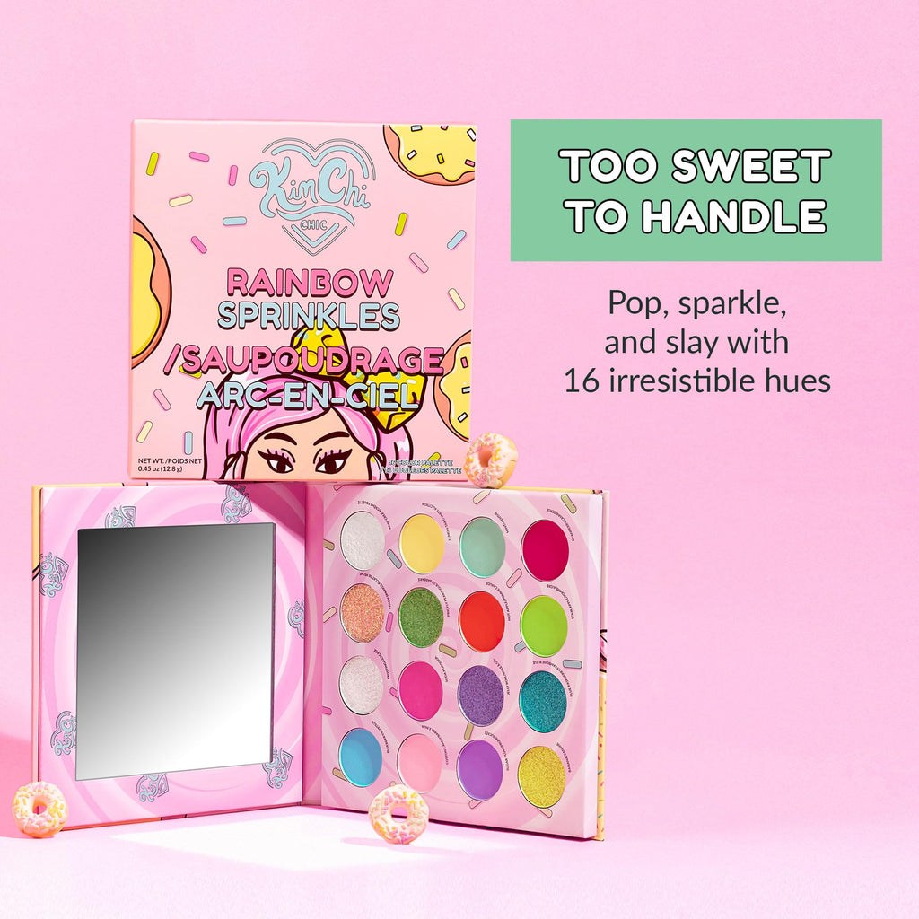 KimChiChic Beauty Donut Collection Eyeshadow Palette – 16 Matte, Pigment & Glitter Shadows