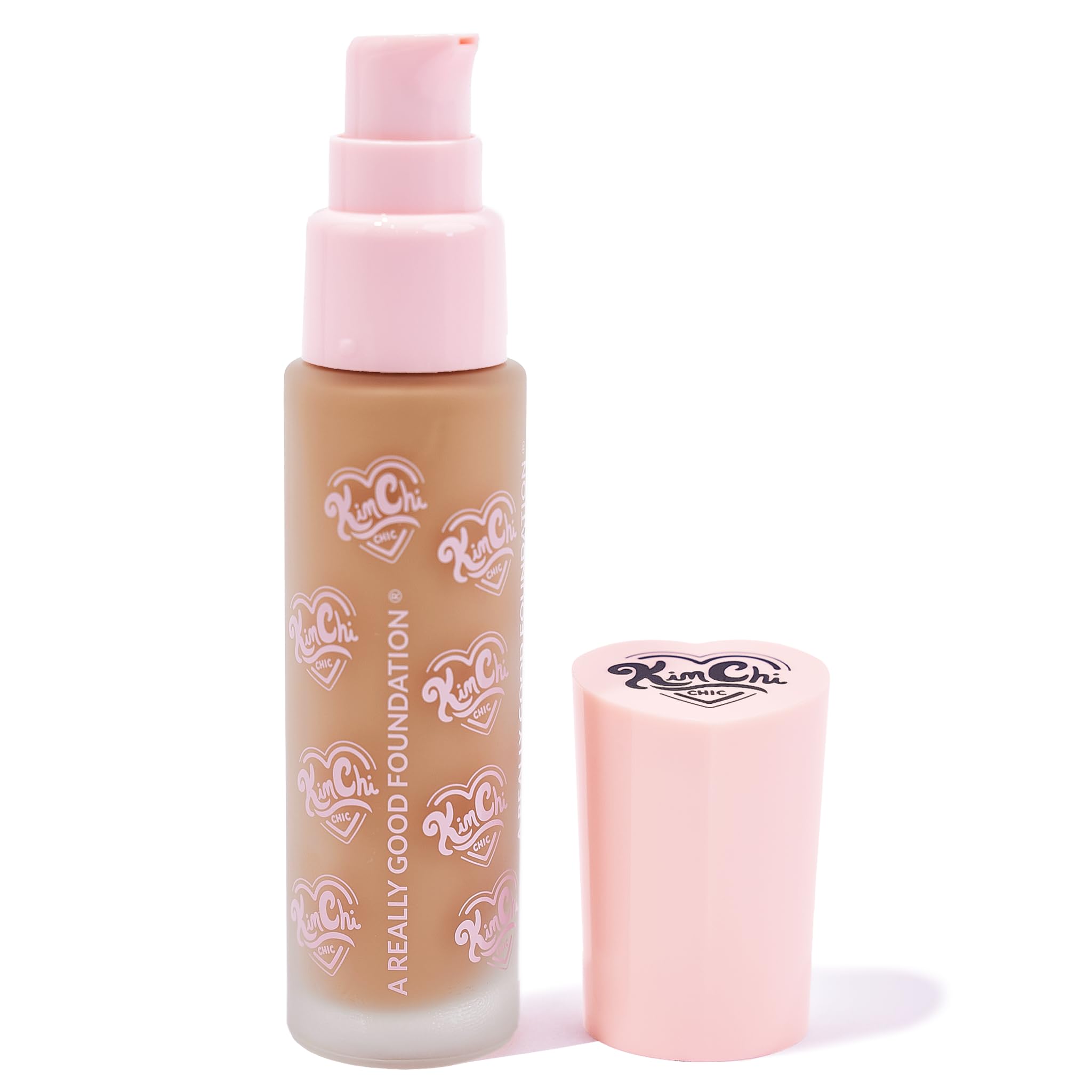 KimChiChic Beauty A Really Good Foundation – Medium to Full Coverage, Lightweight, Vegan & Cruelty-Free | 1.0 fl oz (113M Light/Medium Warm Undertones)