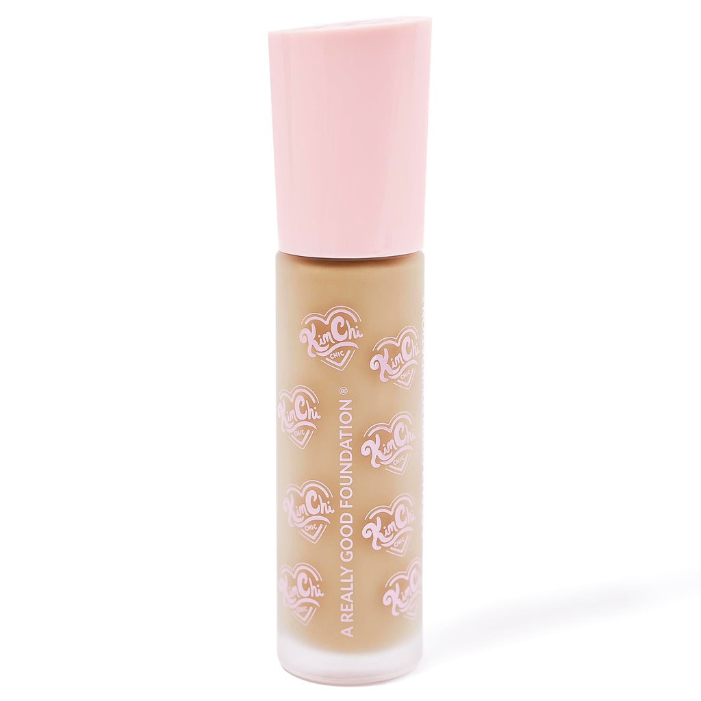 KimChiChic Beauty A Really Good Foundation – Medium to Full Coverage, Lightweight, Vegan & Cruelty-Free (1.0 fl oz, 106L Light + Neutral Undertones)