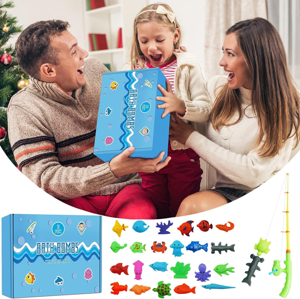 Kims Cosiart Kids Bath Bombs with Surprise Fishing Game – 20 Shell Gift Set