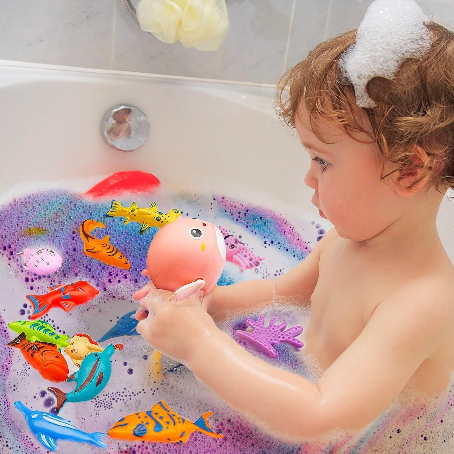 Kims Cosiart Kids Bath Bombs with Surprise Fishing Game – 20 Shell Gift Set