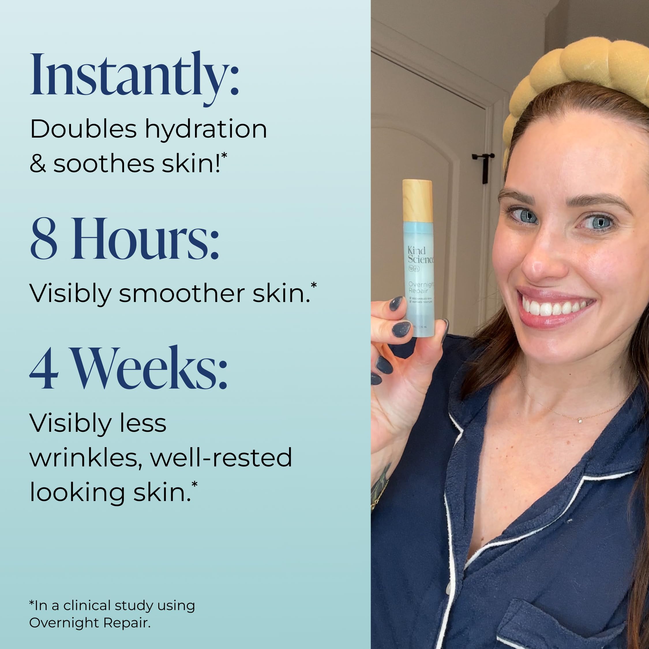 Kind Science Overnight Repair Night Moisturizer for Face – Fragrance-Free Niacinamide & Shea Butter
