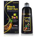 KINGMING Black Hair Dye Shampoo – 3 in 1 Herbal Color for 100% Gray Coverage (500ml)