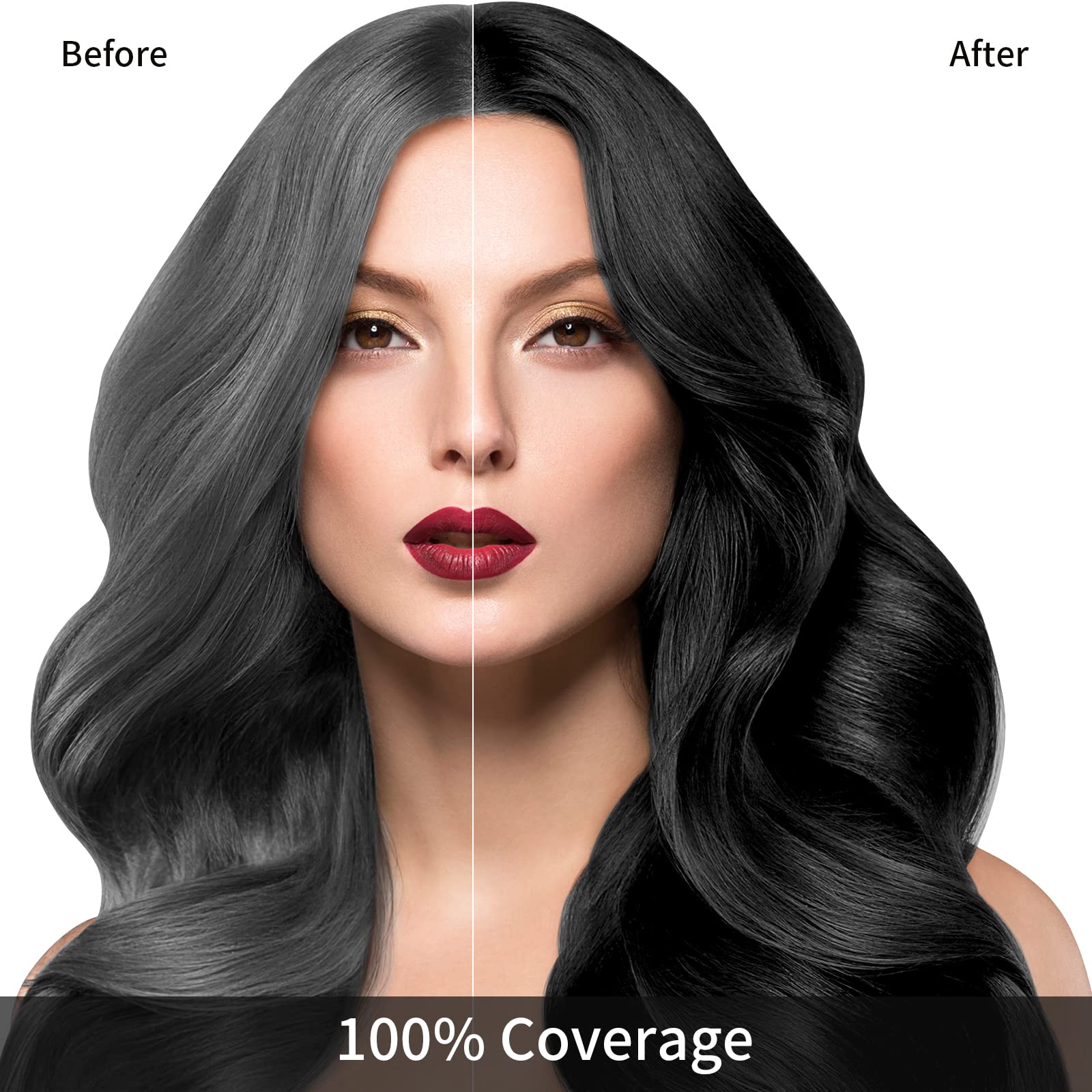 KINGMING Black Hair Dye Shampoo – 3 in 1 Herbal Color for 100% Gray Coverage (500ml)