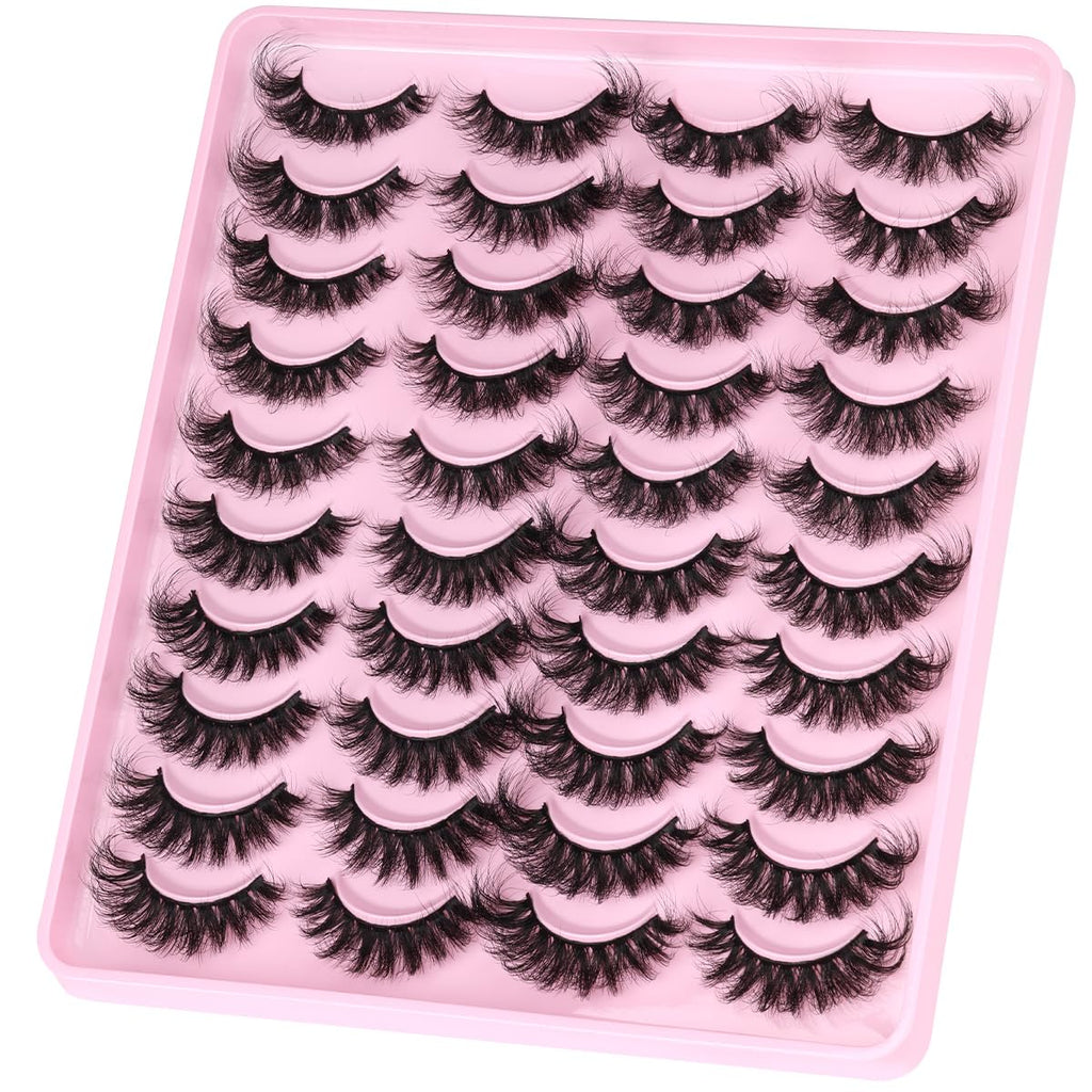 Kiromiro Mink Lashes Fluffy Faux Mink, 20mm D-Curl Russian Cat Eye, 20 Pairs
