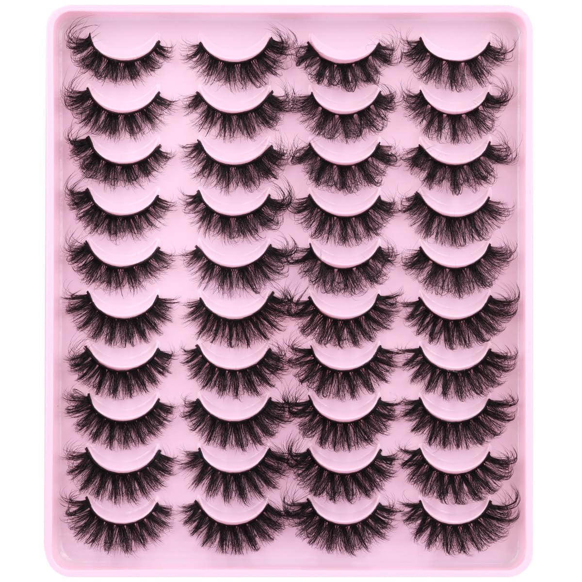 Kiromiro Mink Lashes Fluffy Faux Mink, 20mm D-Curl Russian Cat Eye, 20 Pairs
