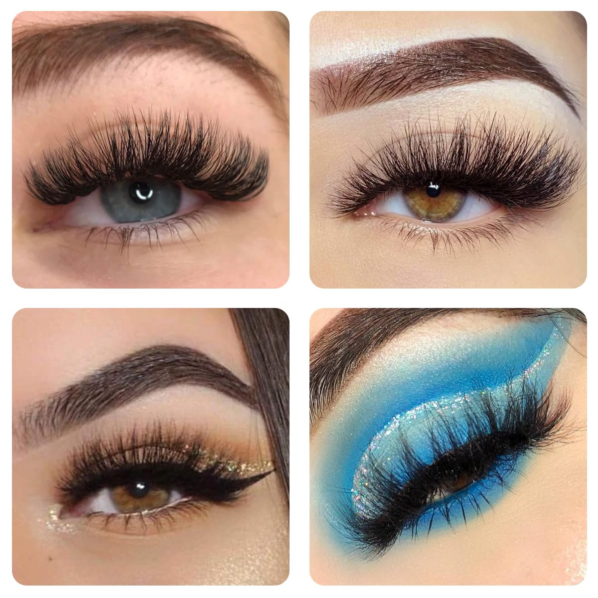 Kiromiro Mink Lashes Fluffy Faux Mink, 20mm D-Curl Russian Cat Eye, 20 Pairs