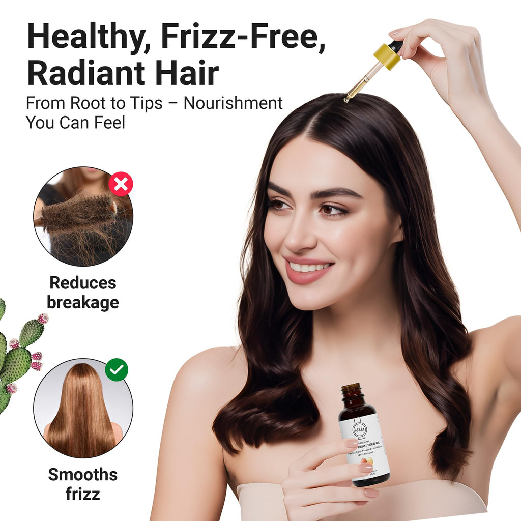 Kisii Premium Moroccan Prickly Pear Seed Oil – Cold-Pressed Organic Oil for Face & Hair Care | 1 fl oz
