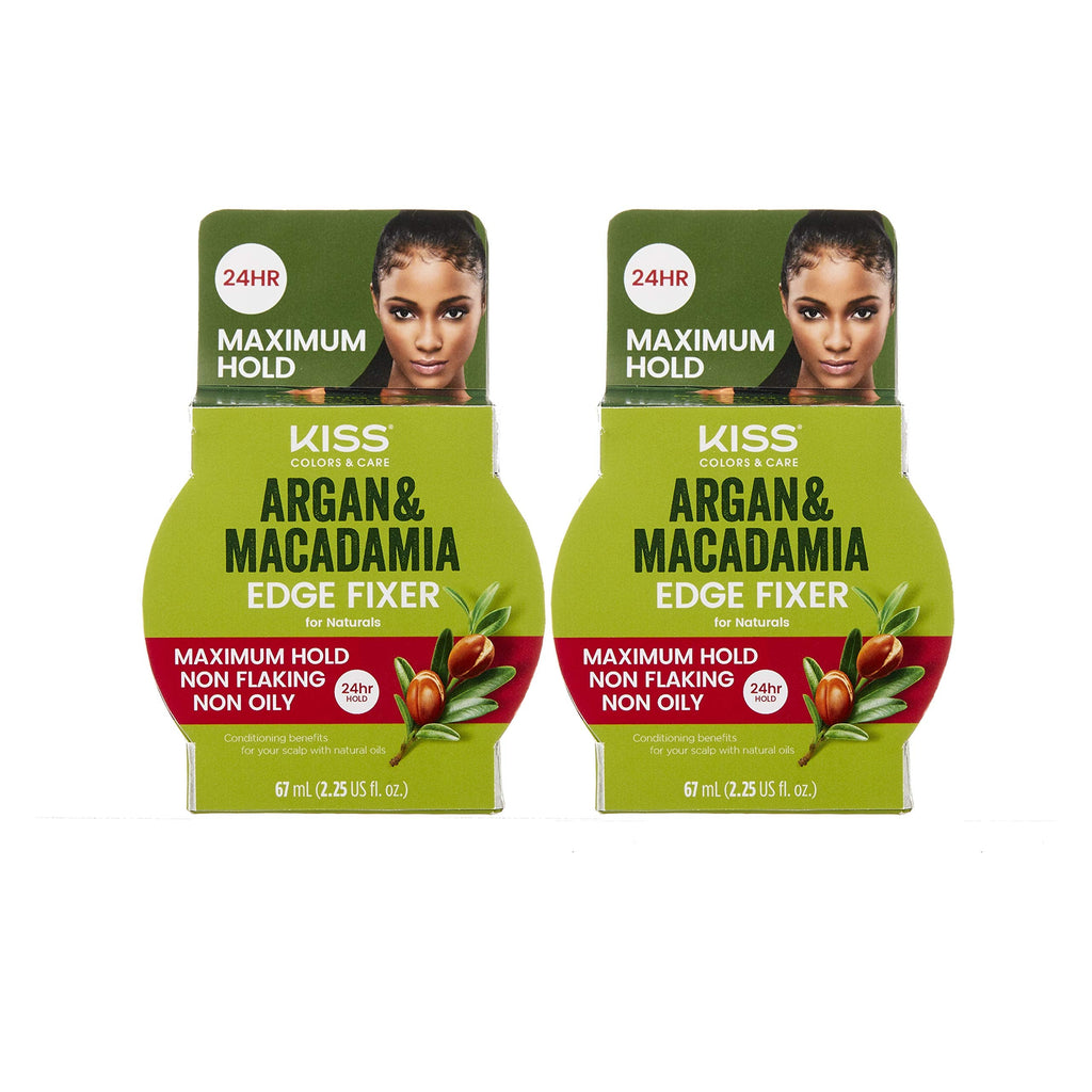KISS Argan & Macadamia Edge Fixer – 24HR Hold, 67mL, 2-Pack