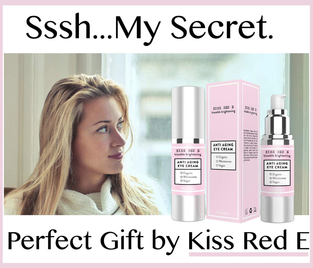 Kiss Red E Anti Aging Eye Cream – Vegan, Hydrating Eye Care for Dark Circles & Wrinkles – 1 oz