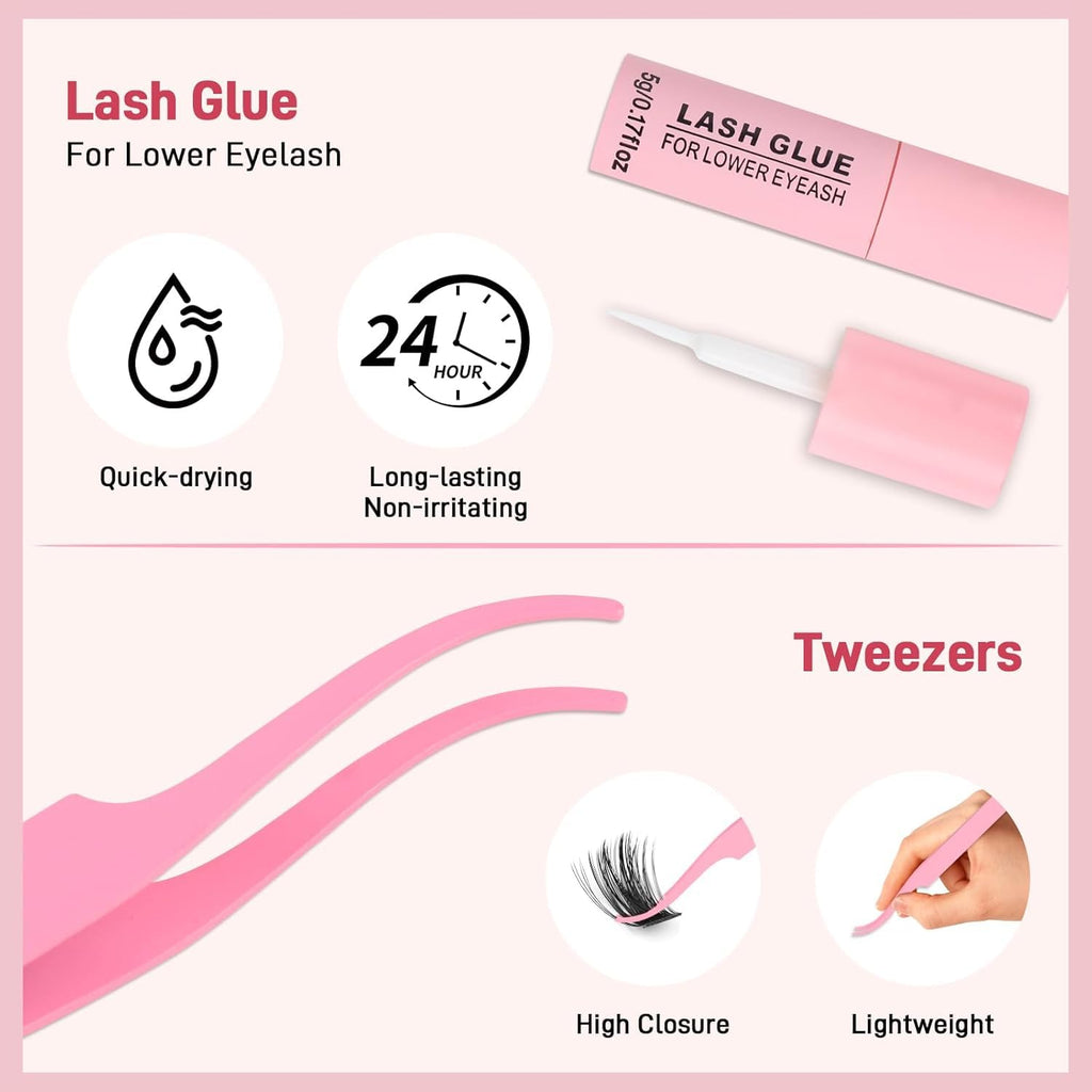 Kissxiaoya DIY Lashes Extension Kit with Lash Bond & Seal – At-Home Pro Lash Kit