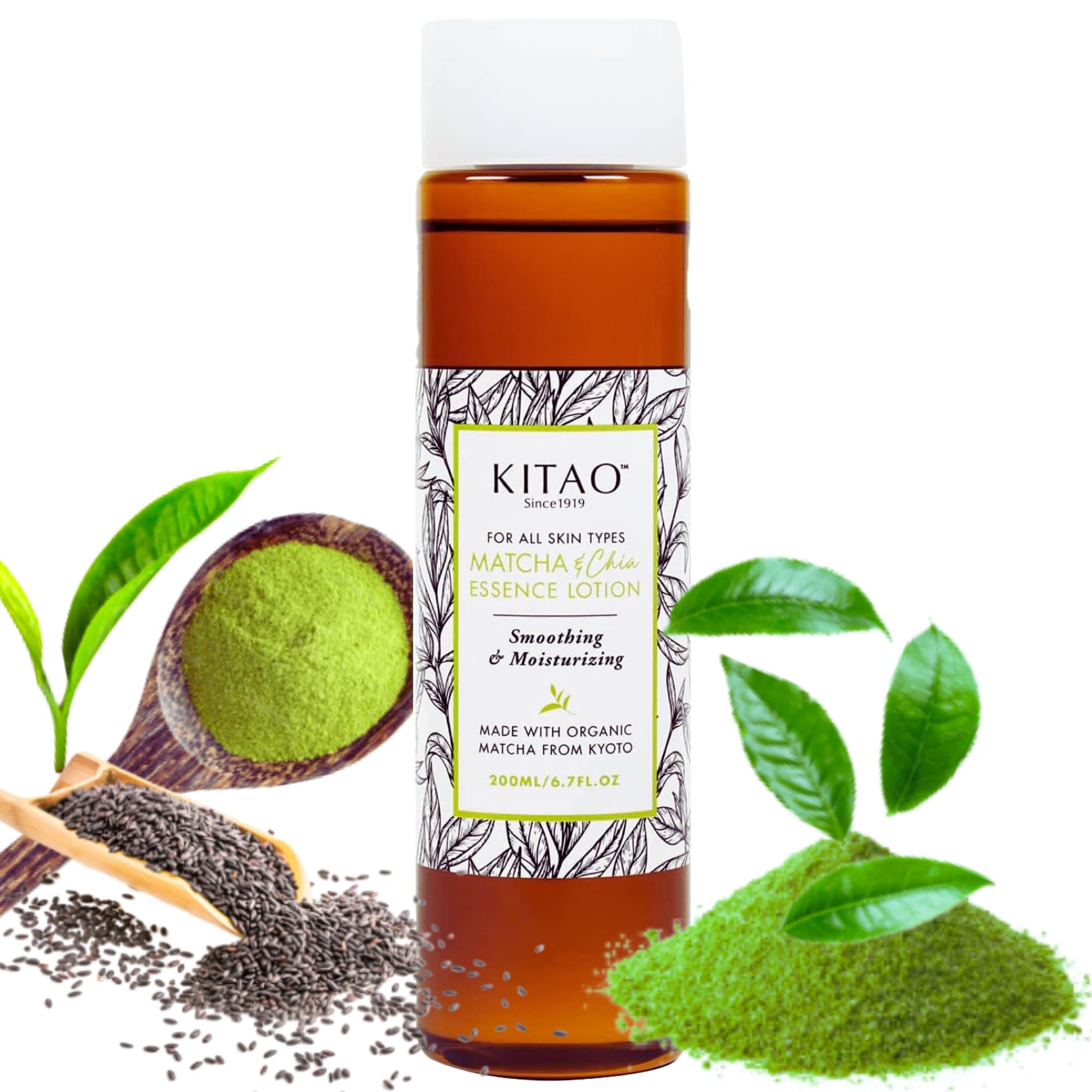 KITAO Facial Moisturizing Lotion – Matcha, Quinoa & Chia – 2-in-1 Lotion & Toner, 6.7 fl oz (Japan)