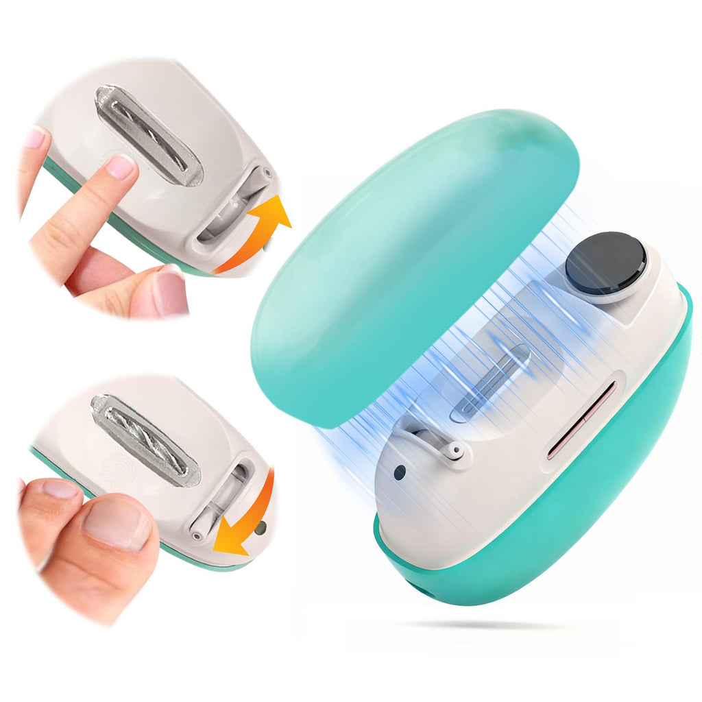 Kiwtreby Electric Nail Clipper – Adjustable Opening for All Ages (Green)