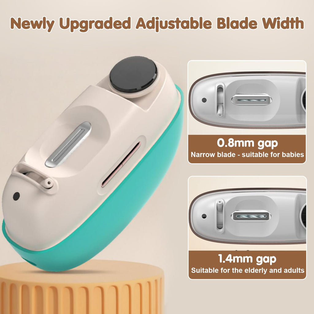 Kiwtreby Electric Nail Clipper – Adjustable Opening for All Ages (Green)