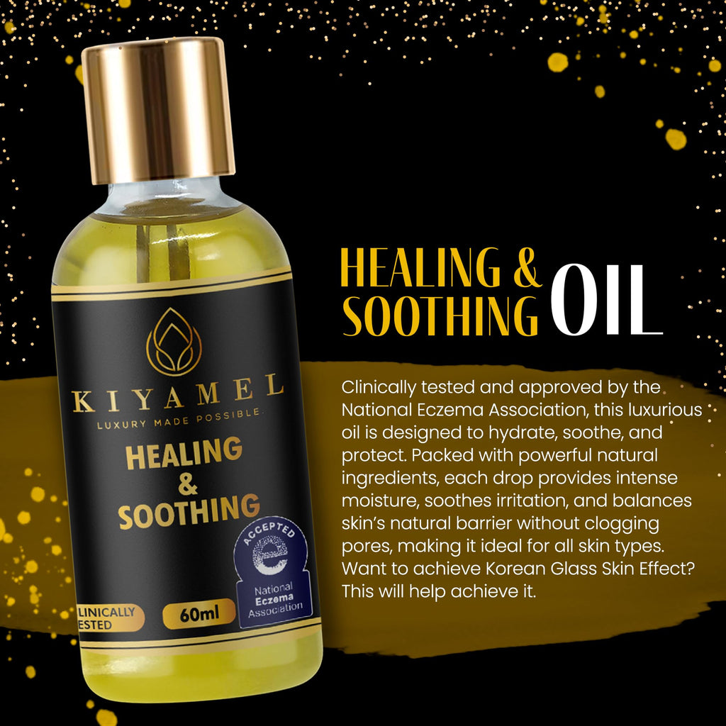 KIYAMEL Healing & Soothing Essential Oils for Dry Skin – Vitamin E Argan Jojoba Body Oil