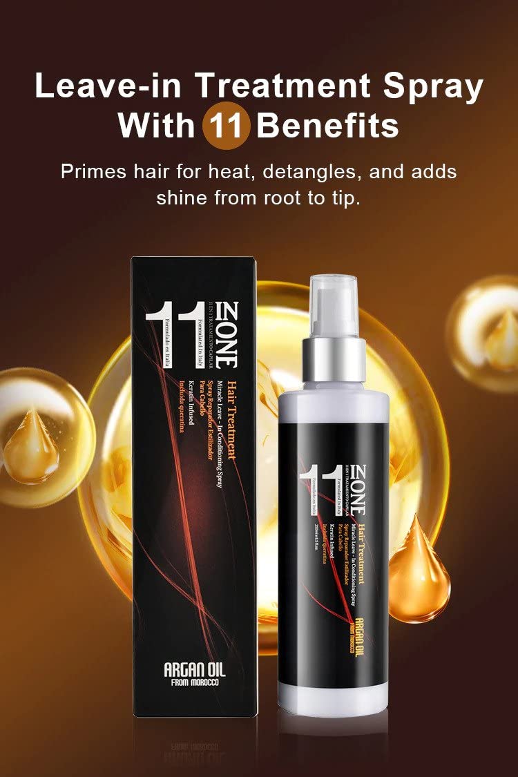 KizaiaCare 11-in-1 Leave-In Detangler Spray | Sulfate-Free, All Hair Types