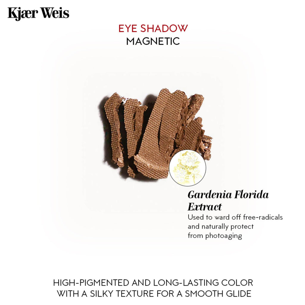Kjaer Weis Powder Eye Shadow Magnetic – Highly Pigmented Brown Gold, Long-Wearing, Refillable