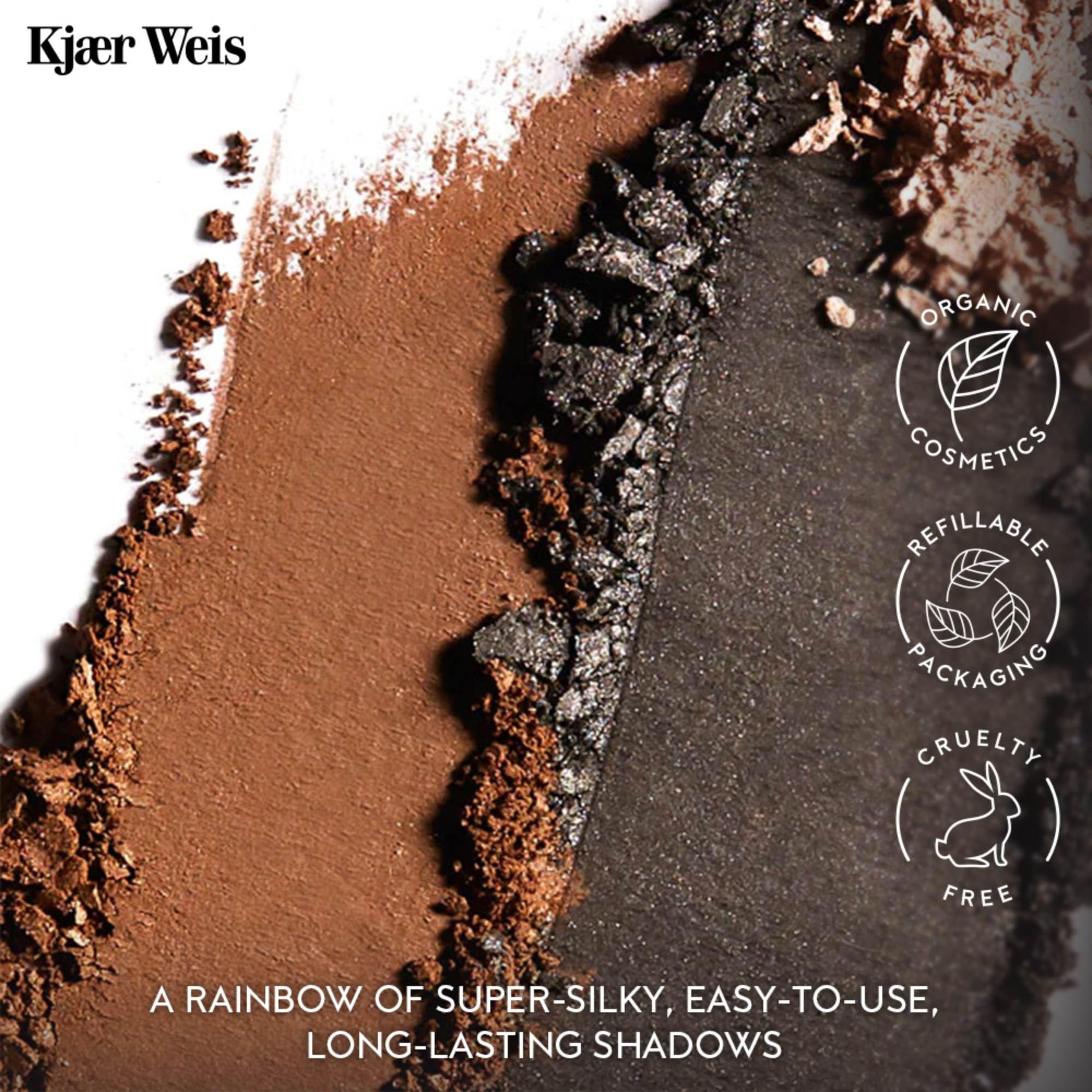 Kjaer Weis Powder Eye Shadow Magnetic – Highly Pigmented Brown Gold, Long-Wearing, Refillable