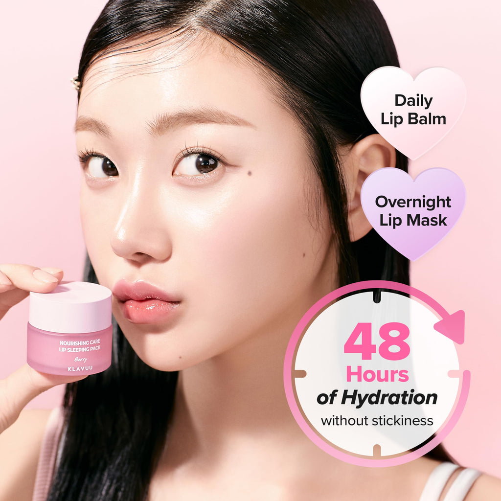 Klavuu Lip Mask Sleeping Pack (0.7oz) – Overnight Hydration, Berry Glow & Gentle Exfoliation