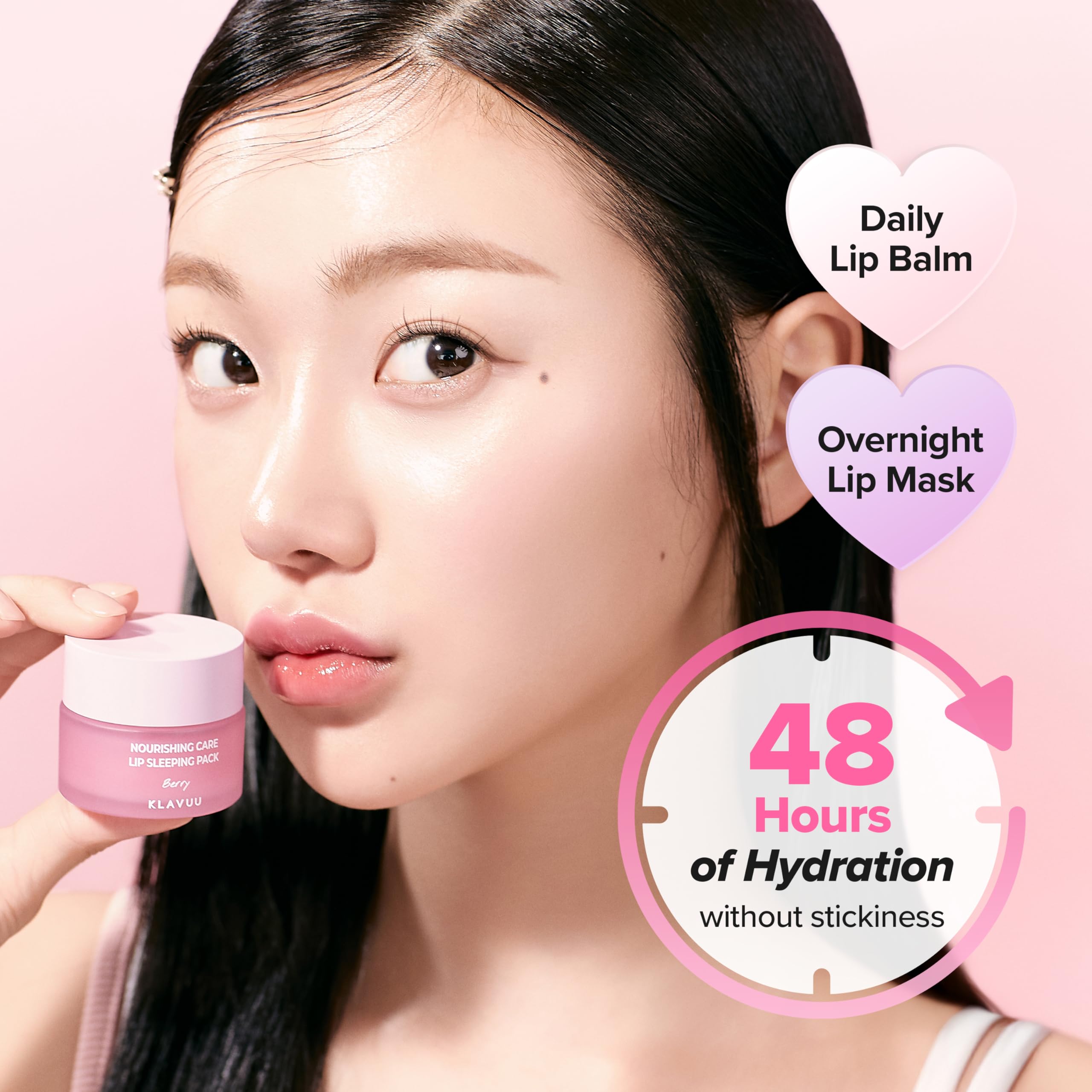 Klavuu Lip Mask Sleeping Pack (0.7oz) – Overnight Hydration, Berry Glow & Gentle Exfoliation