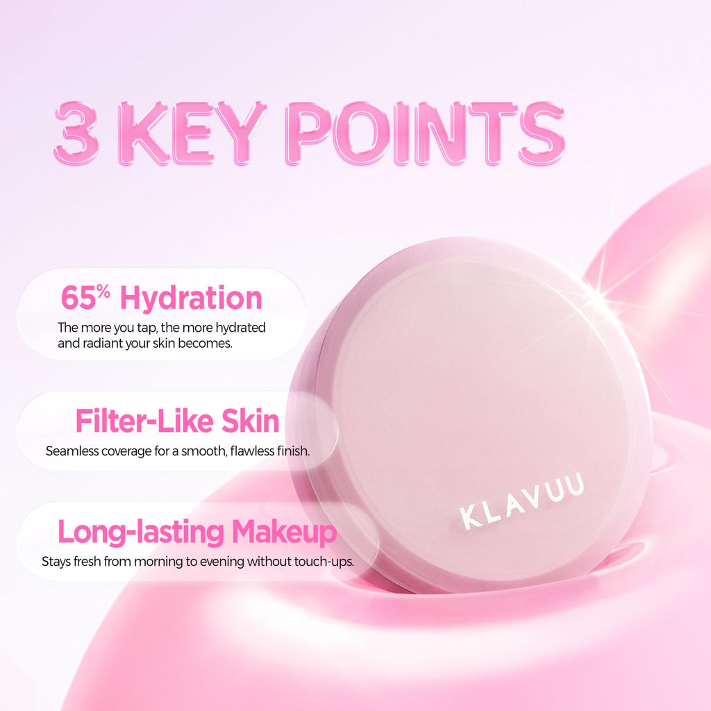 KLAVUU Actress Backstage Cushion Glow #21 Soft Ivory – Hydrating Korean Cushion Foundation