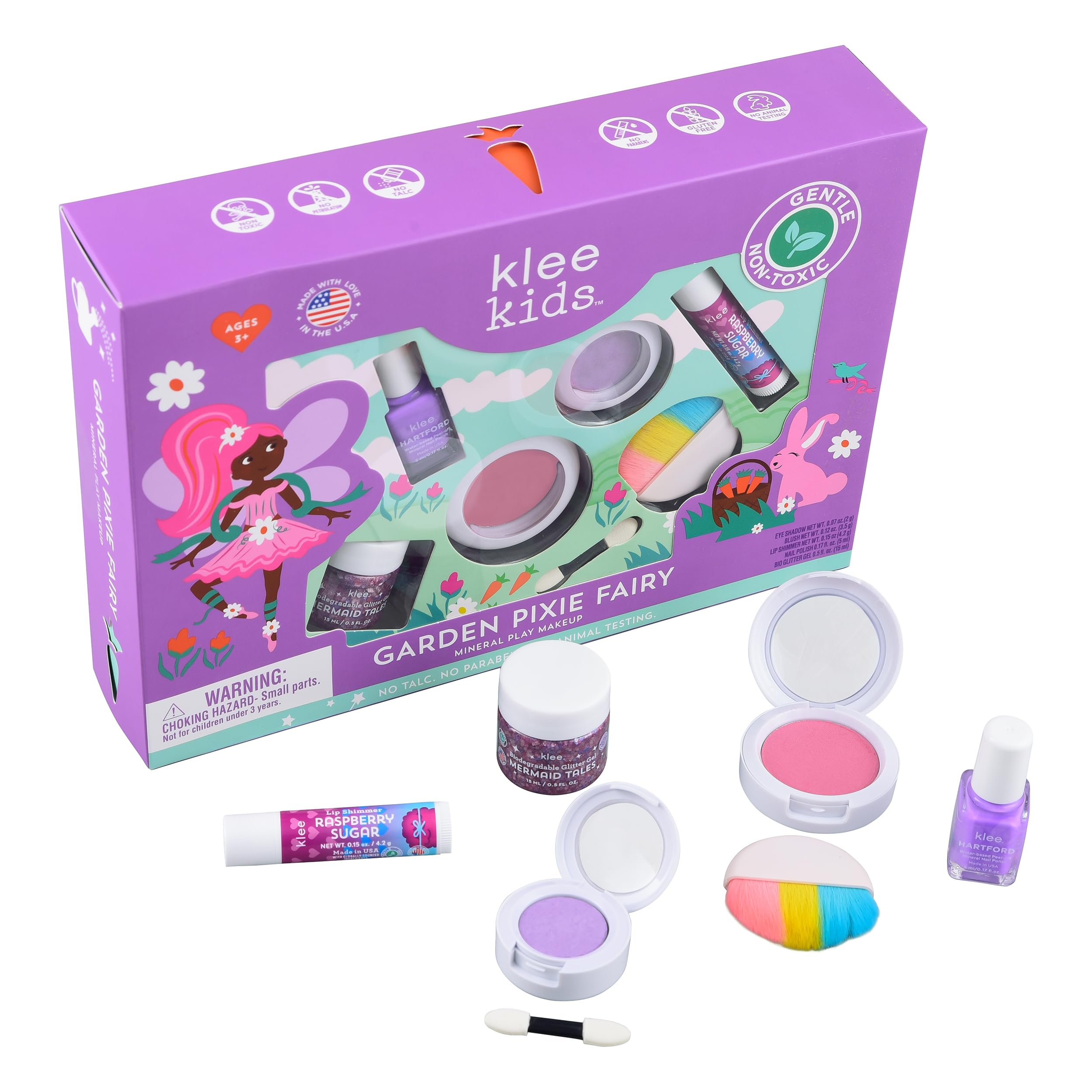 Klee Naturals Garden Pixie Fairy Play Makeup Kit for Kids - Safe, Non-Toxic