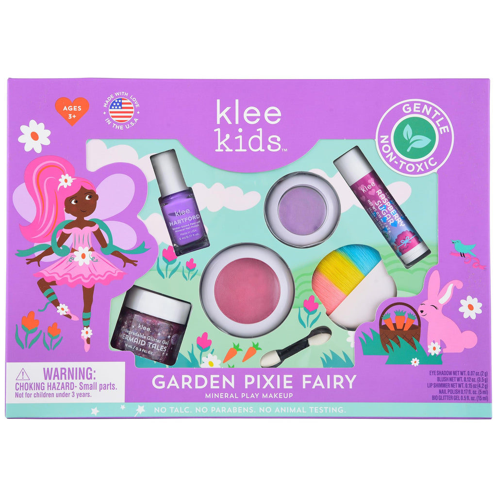 Klee Naturals Garden Pixie Fairy Play Makeup Kit for Kids - Safe, Non-Toxic