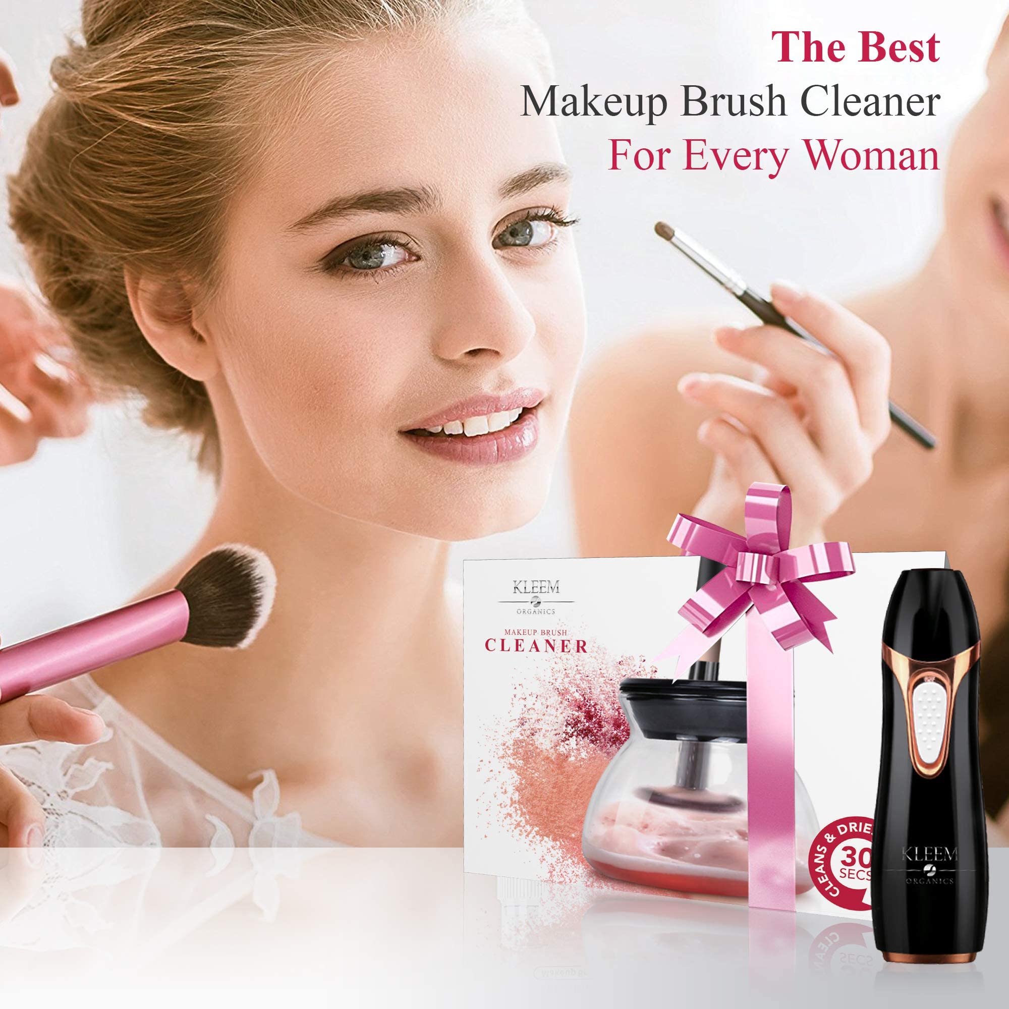 Kleem Electric Makeup Brush Cleaner Machine – Automatic Washer & Dryer, USA Made