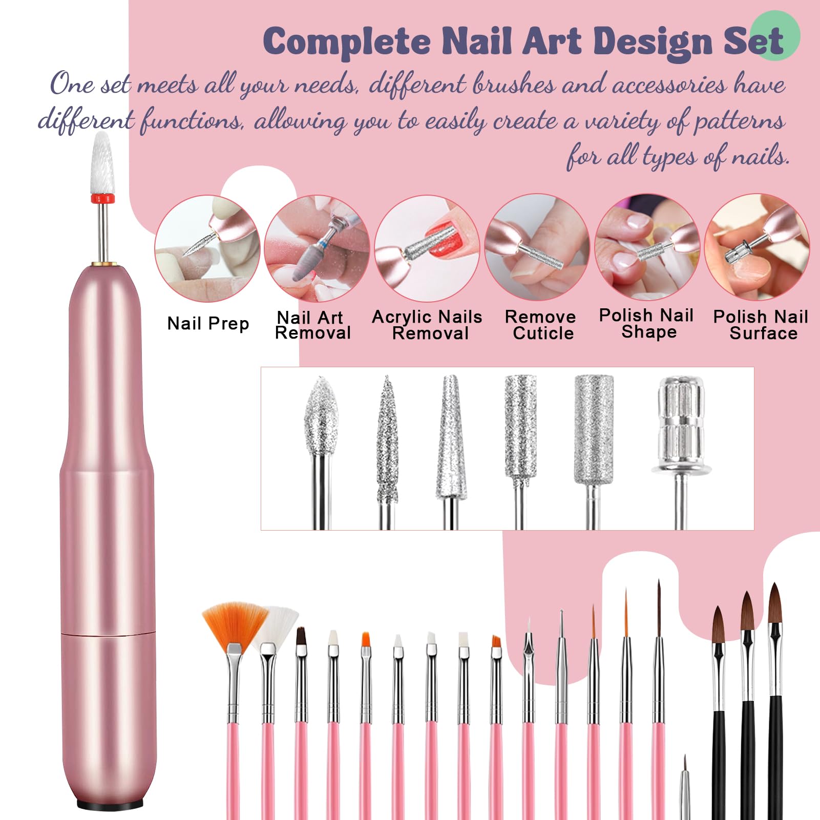 Klemon Acrylic Nail Kit – Complete Multicolor Powder Set with UV Lamp for Beginners