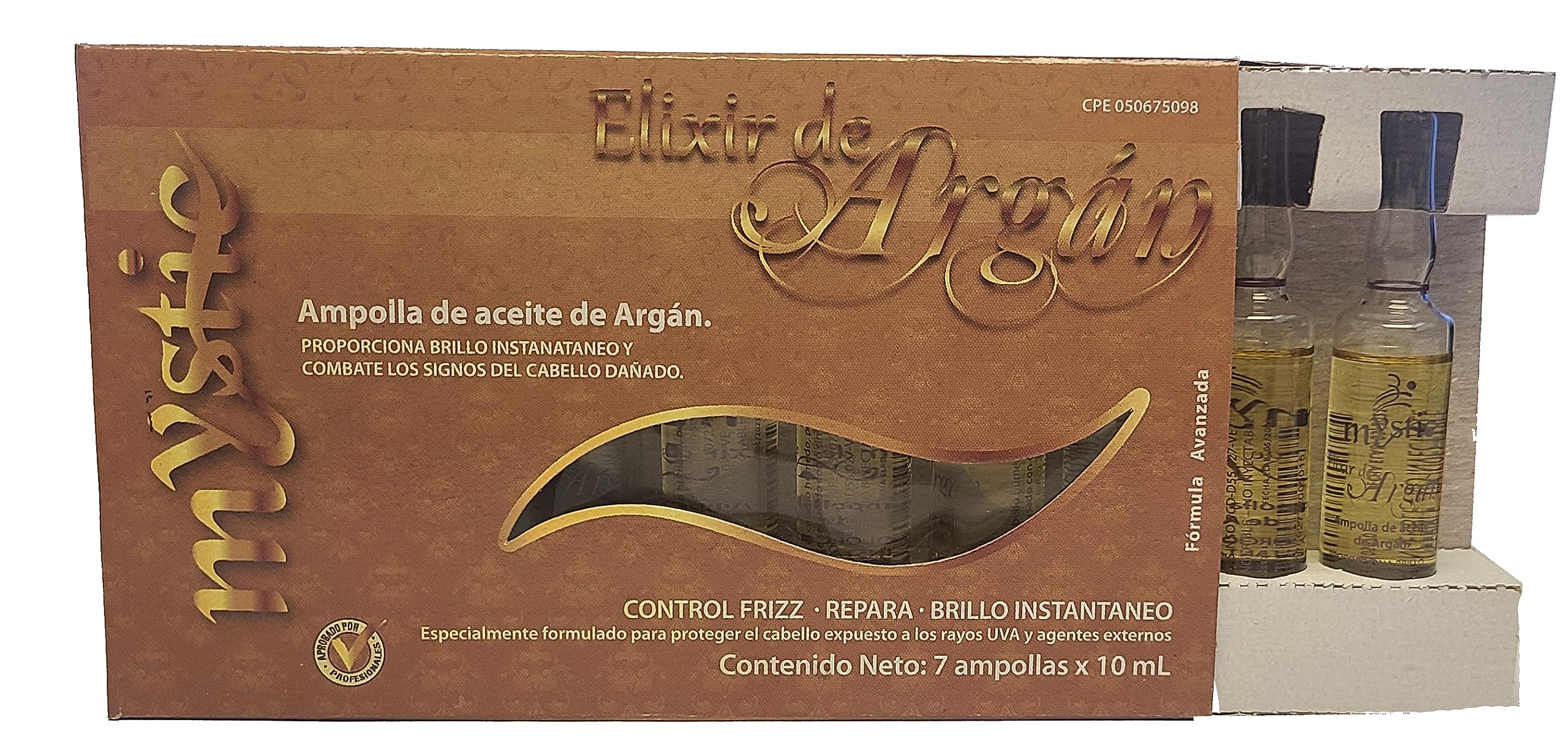 Kleravitex Mystic Argan Oil Ampoule – Strengthen, Hydrate, Repair, Anti-Frizz, Detangle (Pack of 7, 2.37 fl oz)