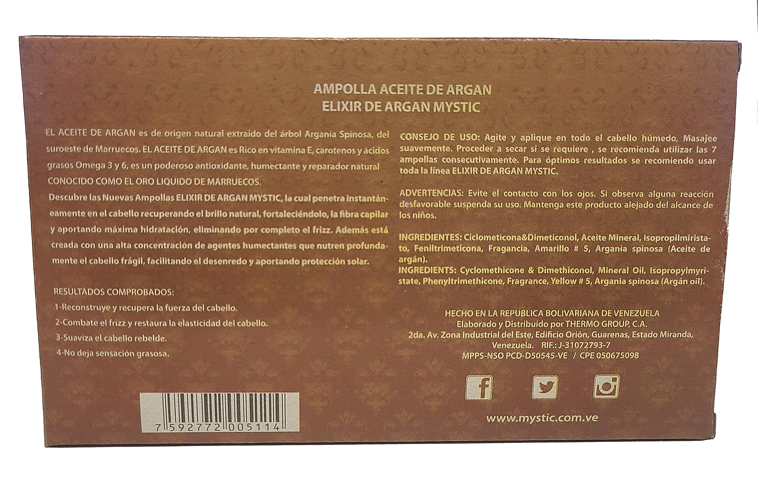 Kleravitex Mystic Argan Oil Ampoule – Strengthen, Hydrate, Repair, Anti-Frizz, Detangle (Pack of 7, 2.37 fl oz)
