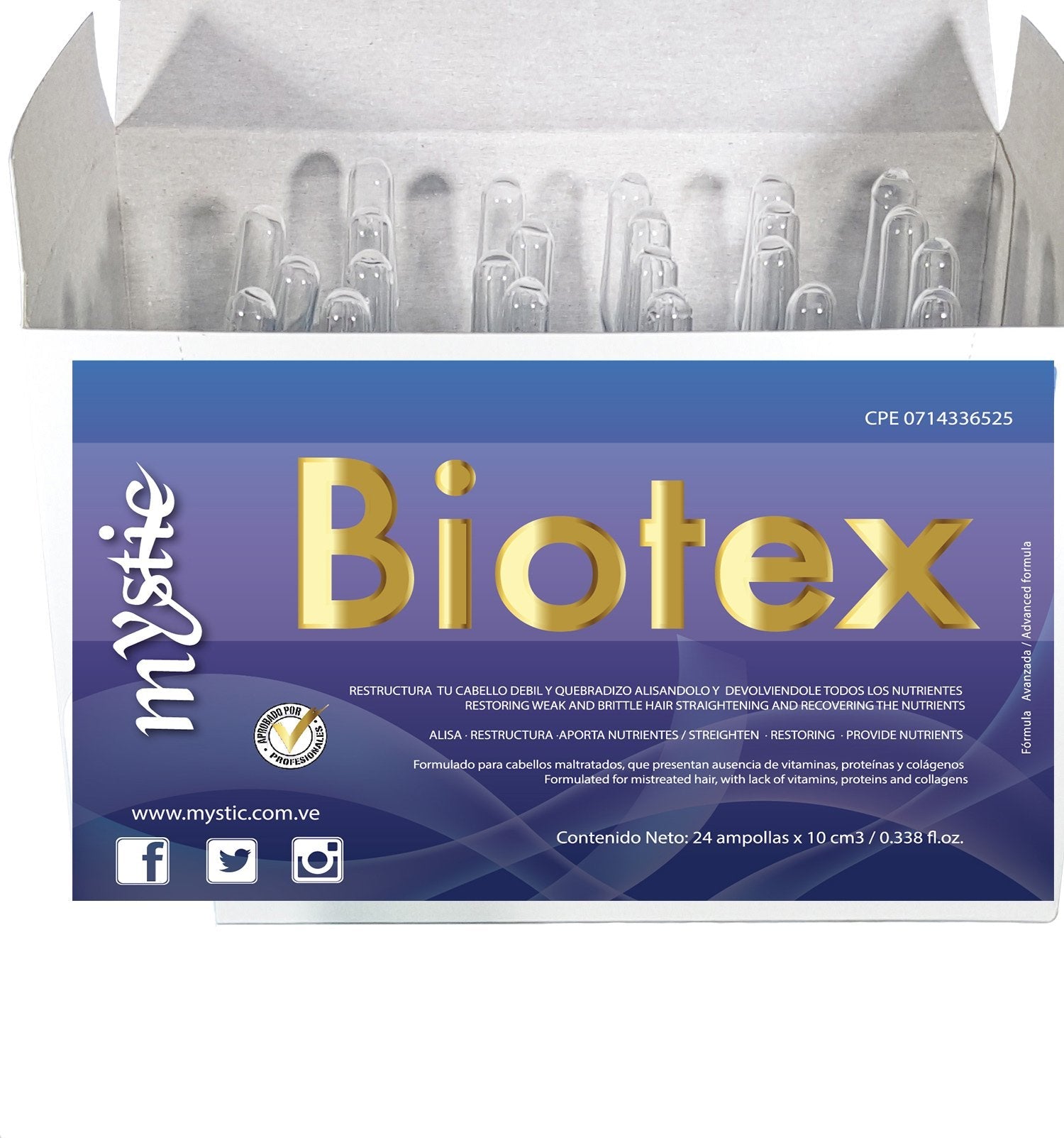 Kleravitex Mystic Biotex Ampoule | Anti-Frizz Hair Repair (Pack 24)