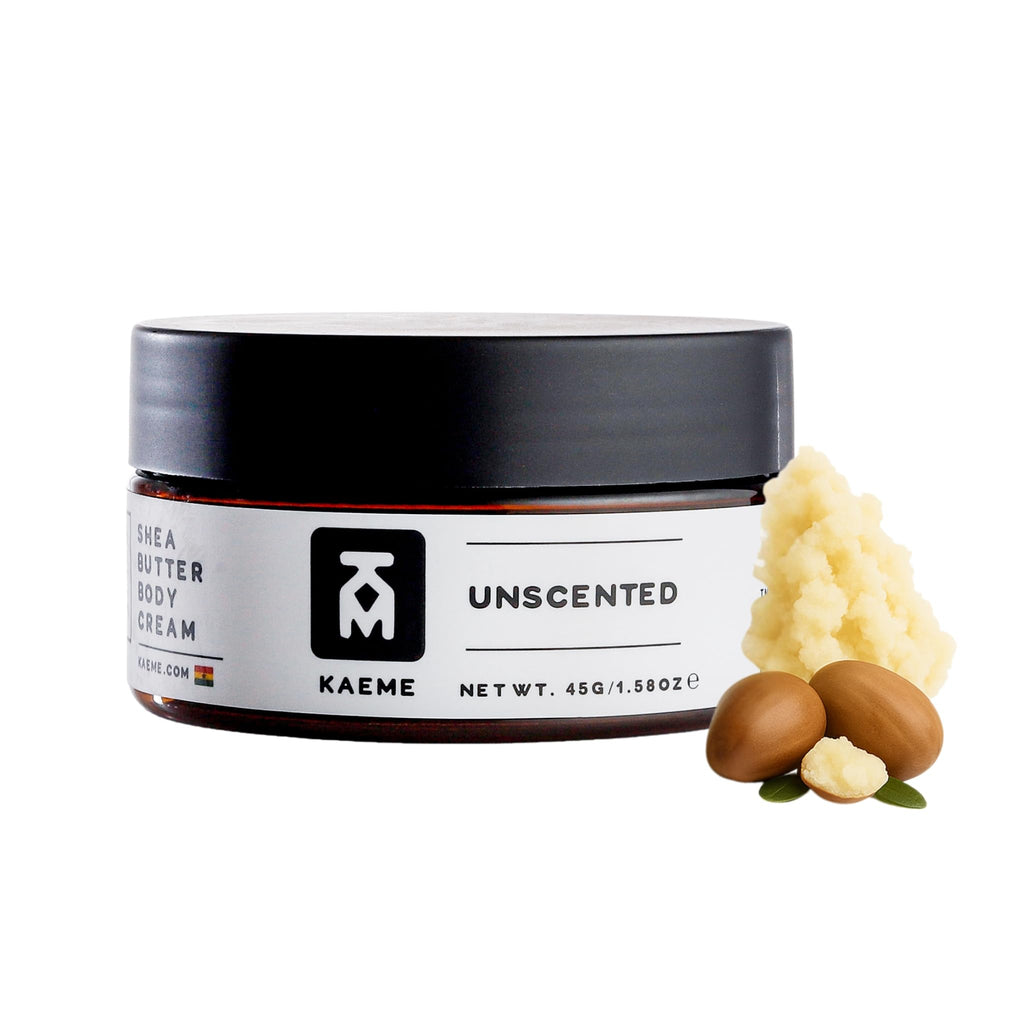 KM KAEME Unscented African Shea Butter | Fragrance-Free Skin & Hair Moisturizer 3.4oz