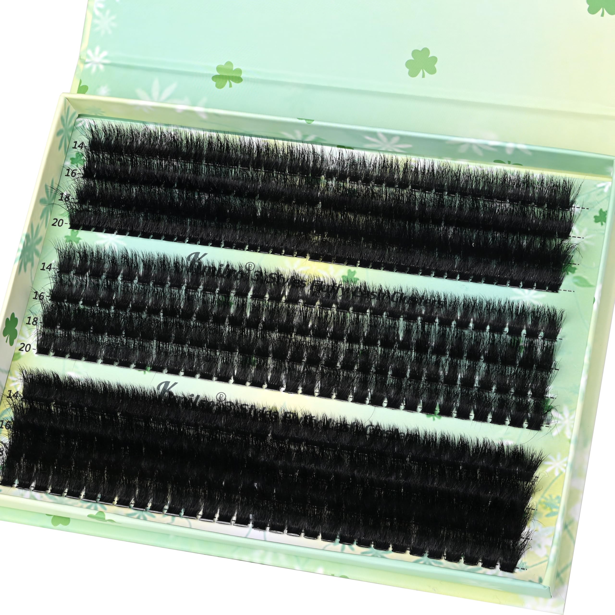 Kmilro Thick Lash Clusters 14-20mm, 480pcs DIY Eyelash Extensions (200D+240D+300D)