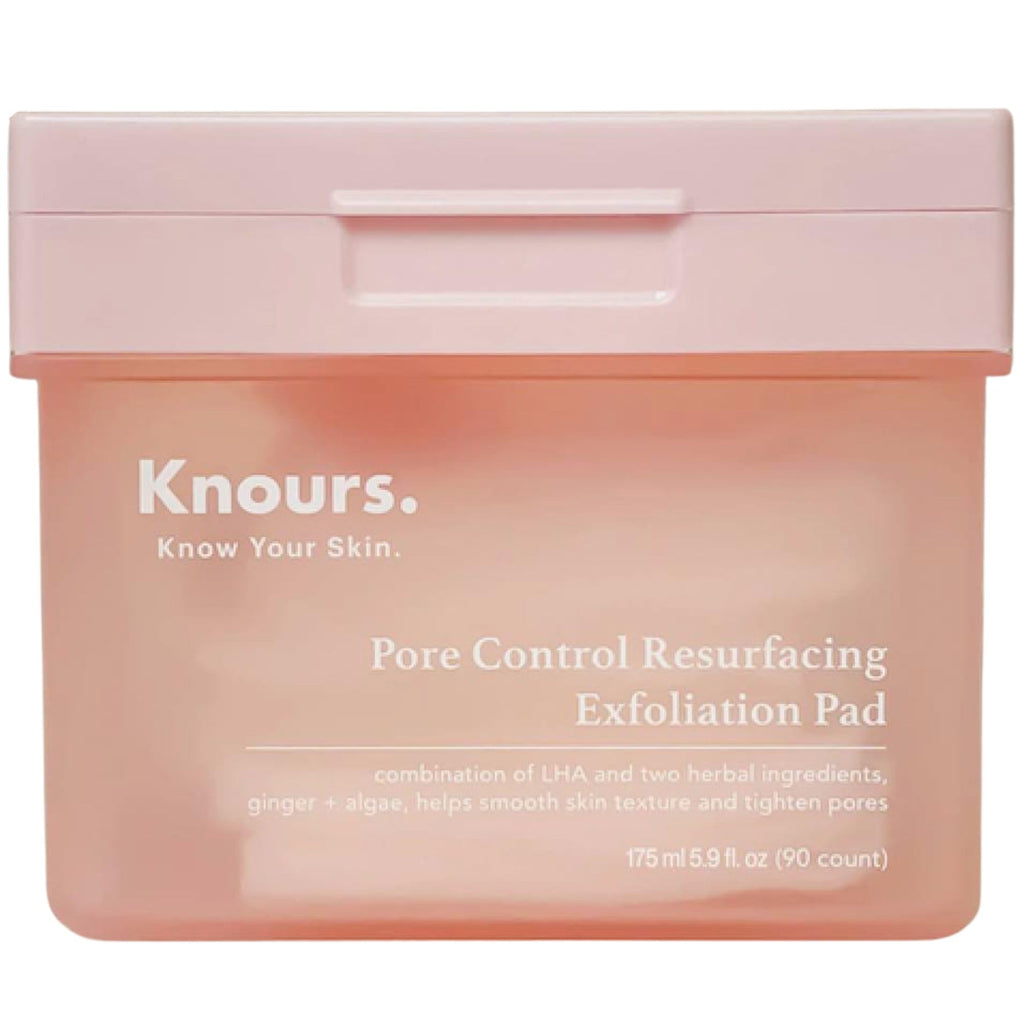 Knours Pore Control Resurfacing Exfoliation Pad – Gentle LHA + Algae & Ginger (90 Count, 175ml)