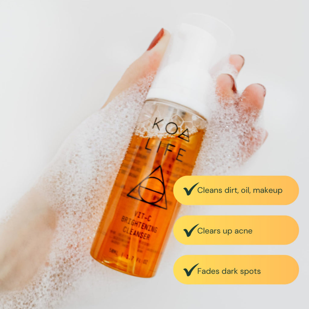 KOA LIFE Vit-C Illuminating Facial Cleanser – Vitamin C Brightening Wash, Vegan & Cruelty-Free