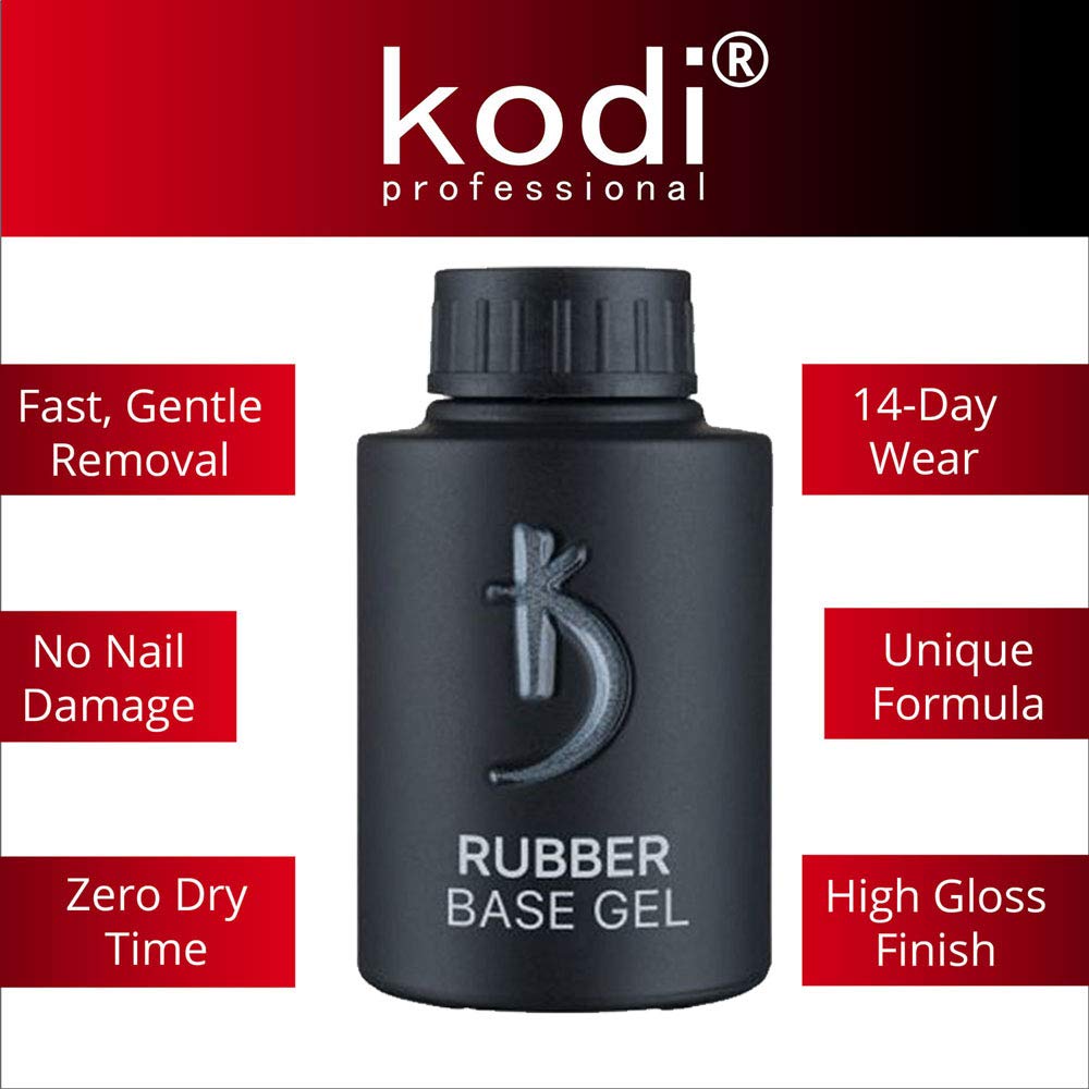 KODI Professional Rubber Base Gel – 35ml | Soak-Off Base for Long-Lasting Nail Layers
