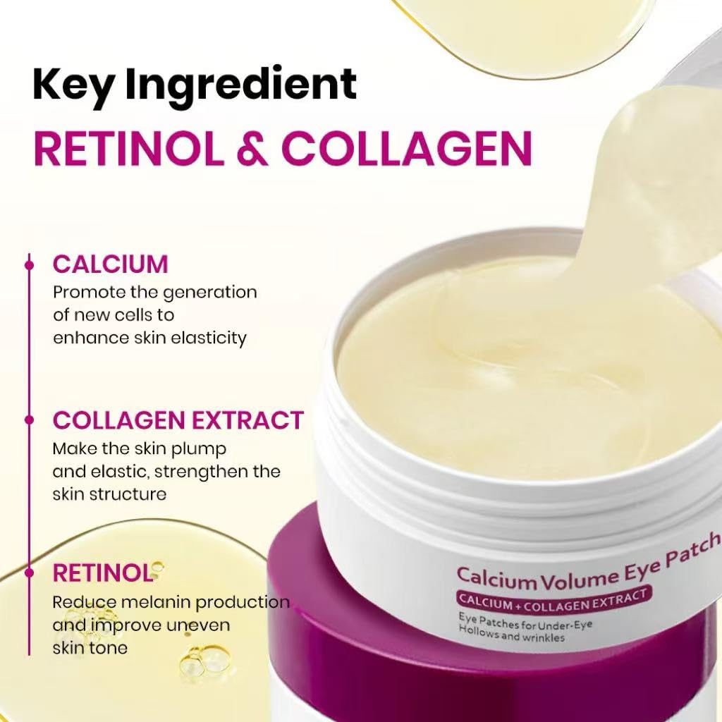 KOEC Calcium Volume Eye Patch 60pcs + Volume Multi Balm for Hydration, Firmness & Smooth Skin