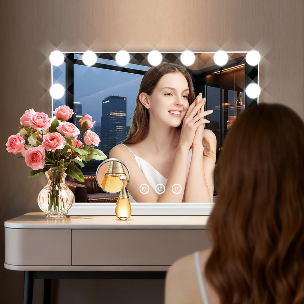 KOHEOPT Hollywood Vanity Mirror with 15 LEDs, 3 Color Modes, USB-C